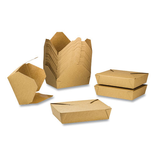 Image of GEN KS10121 Reclosable Kraft Take-Out Box, 54 oz, 8.51 x 6.3 x 1.8, Brown, Paper, 200/Carton