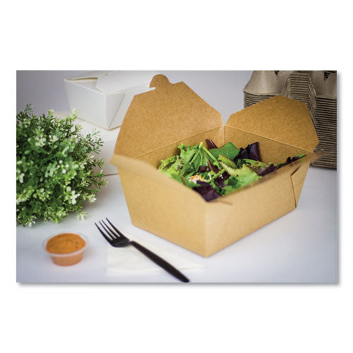 Image of GEN KS10123 Reclosable Kraft Take-Out Box, 110 oz, 8.93 x 6.65 x 3.5, Brown, Paper, 160/Carton