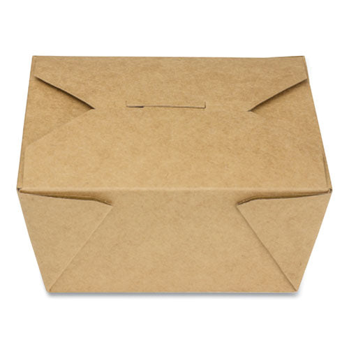Image of GEN KS10120 Reclosable Kraft Take-Out Box, 30 oz, 5.06 x 4.27 x 2.4, Brown, Paper, 450/Carton