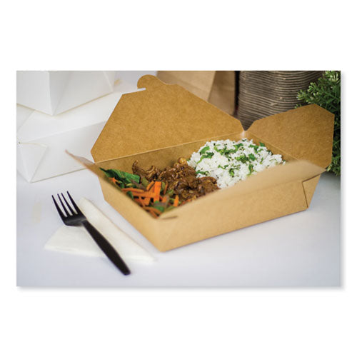 Image of GEN KS10121 Reclosable Kraft Take-Out Box, 54 oz, 8.51 x 6.3 x 1.8, Brown, Paper, 200/Carton