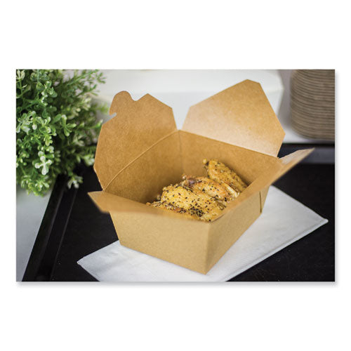 Image of GEN KS10120 Reclosable Kraft Take-Out Box, 30 oz, 5.06 x 4.27 x 2.4, Brown, Paper, 450/Carton
