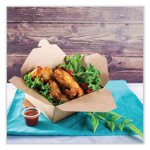 Image of GEN KS10124 Reclosable Kraft Take-Out Box, 48 oz, 6.93 x 5.62 x 2.4, Brown, Paper, 300/Carton