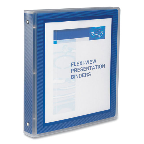 Image of Avery® 17685 Flexi-View Binder With Round Rings, 3 Rings, 1" Capacity, 11 X 8.5, Navy Blue