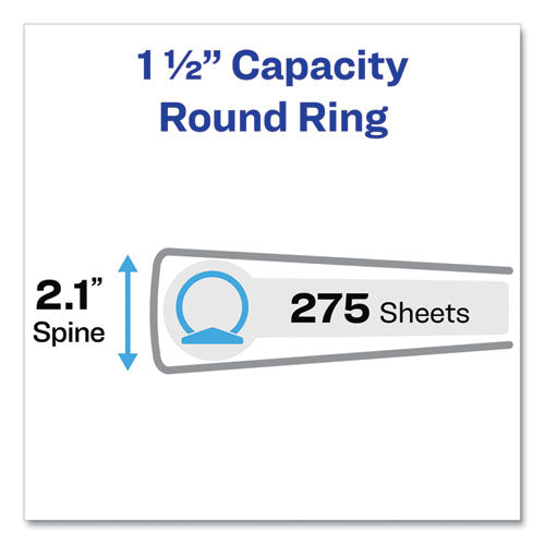 Image of Avery® 17638 Flexi-View Binder With Round Rings, 3 Rings, 1.5" Capacity, 11 X 8.5, Navy Blue