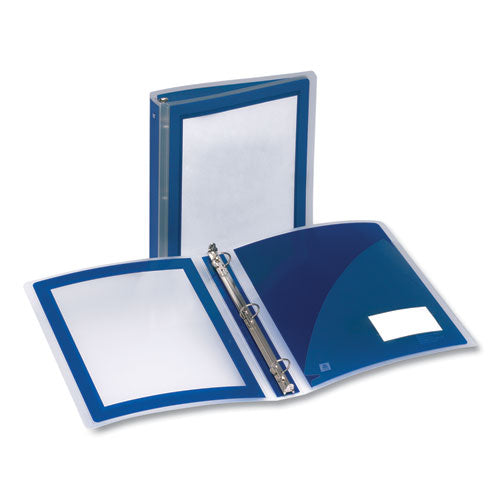 Image of Avery® 17638 Flexi-View Binder With Round Rings, 3 Rings, 1.5" Capacity, 11 X 8.5, Navy Blue