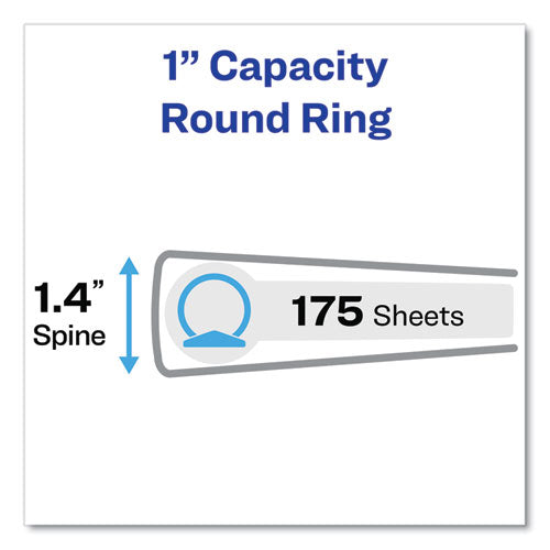 Image of Avery® 17686 Flexi-View Binder With Round Rings, 3 Rings, 1" Capacity, 11 X 8.5, Black