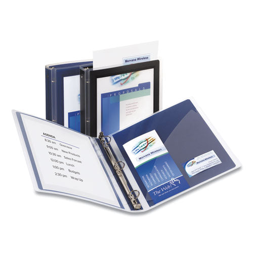 Image of Avery® 17685 Flexi-View Binder With Round Rings, 3 Rings, 1" Capacity, 11 X 8.5, Navy Blue