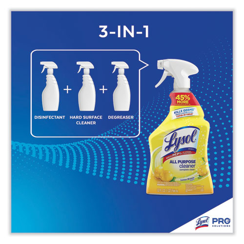 Image of LYSOL® Brand 19200-75352 Ready-To-Use All-Purpose Cleaner, Lemon Breeze, 32 Oz Spray Bottle, 12/carton