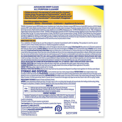 Image of Professional LYSOL® Brand 19200-00351 Advanced Deep Clean All Purpose Cleaner, Lemon Breeze, 32 Oz Trigger Spray Bottle