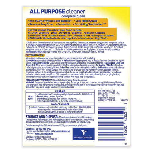 Image of LYSOL® Brand 19200-75352 Ready-To-Use All-Purpose Cleaner, Lemon Breeze, 32 Oz Spray Bottle