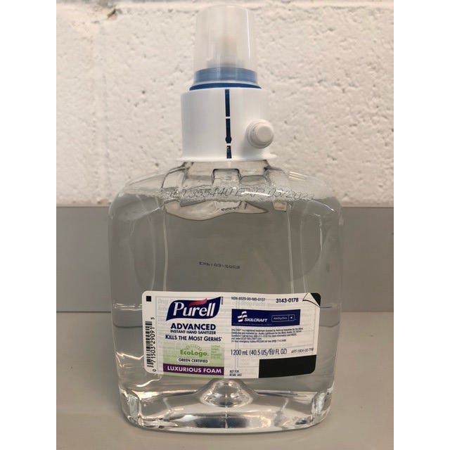 Purell® Skilcraft®  Advanced Green Certified Instant Hand Sanitizer Foam, 3143-0178, 1200 ML
