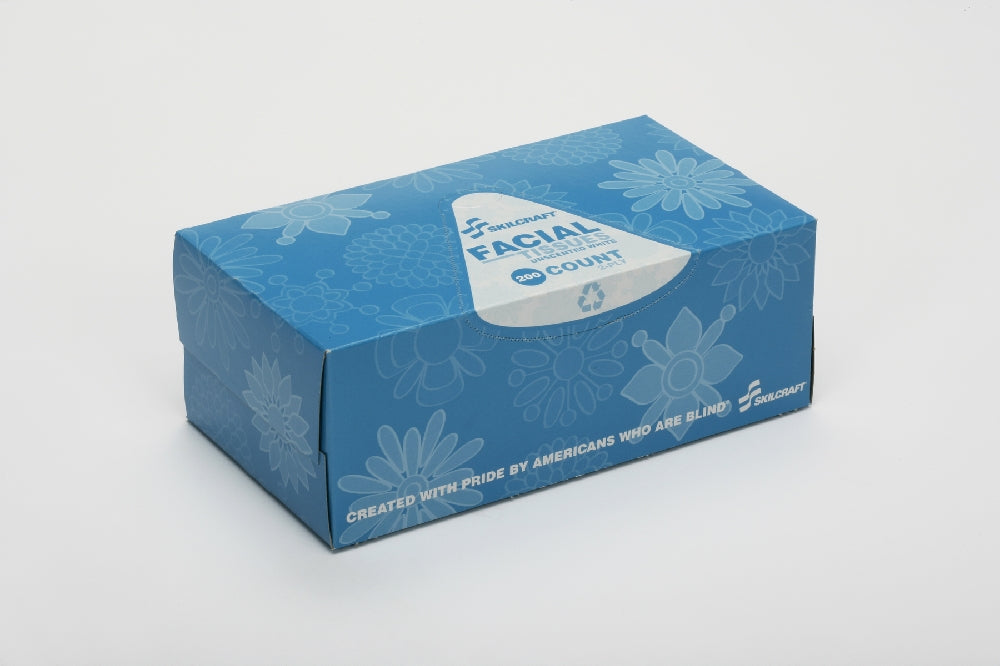 Image of SKILCRAFT® Facial Tissue, 200 Tissues per Dispenser Box, Case of 6