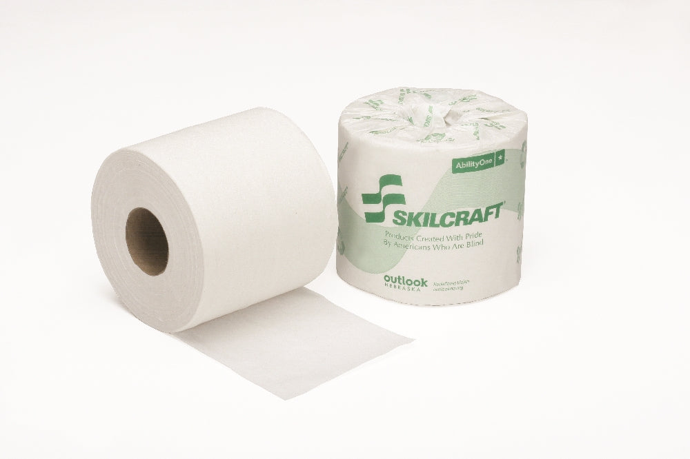 Image of SKILCRAFT® Toilet Tissue, 2-Ply, 4" x 4" - 550 Sheets/Roll, 80 Rolls/Box