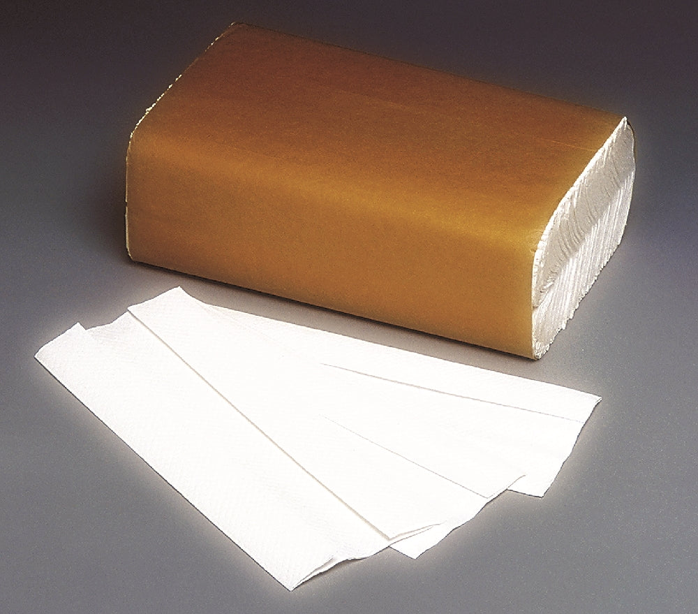 Image of SKILCRAFT® C-Fold Paper Towel , 100% PCRM, 4" x 10-1/4", White, 12 Bundles