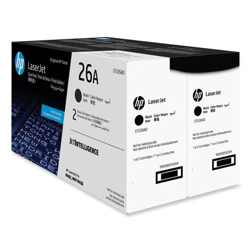 Image of HP CF226AD HP 26A, (CF226A) 2-Pack Black Original LaserJet Toner Cartridge