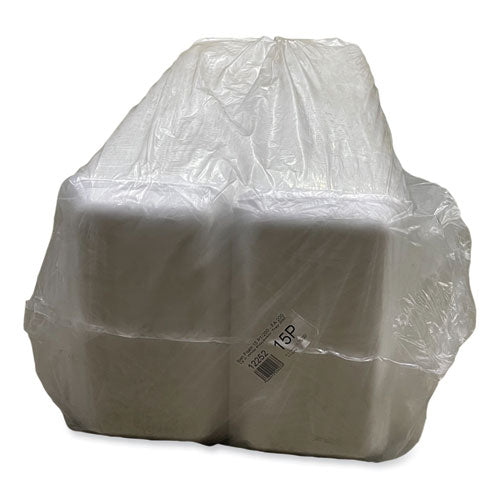 Image of GEN 15PWH Meat Trays, #15P, 14.44 x 7.88 x 1.37, White, Foam, 200/Carton