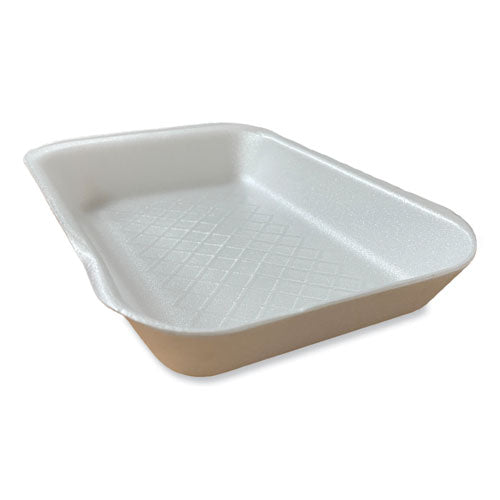 Image of General Supply Meat Trays, #2D, 8.56 x 6.1 x 1.2, White, Foam, 500/Carton