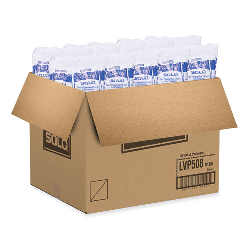 Image of SOLO® LVP508-0100 Polypropylene Vented Food Container Lids, For 6 oz to 8 oz Food Containers, Clear, Plastic, 1,000/Carton