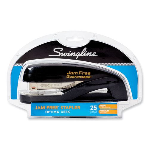 Image of Swingline® S7087800CC Optima Full Strip Desk Stapler, 25-Sheet Capacity, Graphite Black
