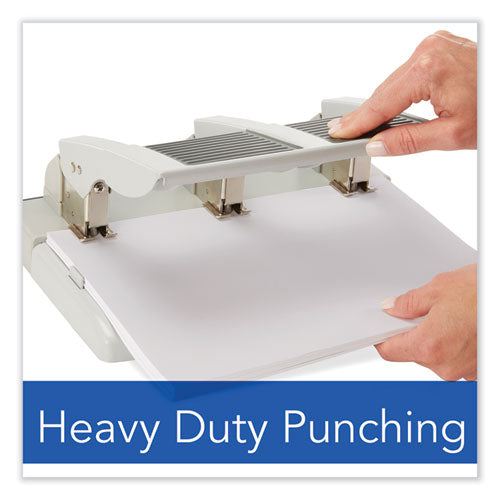 Image of Swingline® A7074550C 75-Sheet Heavy-Duty High-Capacity Three-Hole Adjustable Punch, 9/32" Holes, Putty/gray