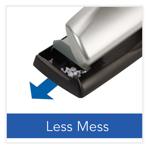 Image of Swingline® A7074030E 20-Sheet Lighttouch Desktop Two- To Seven-Hole Punch, 9/32" Holes, Silver/black