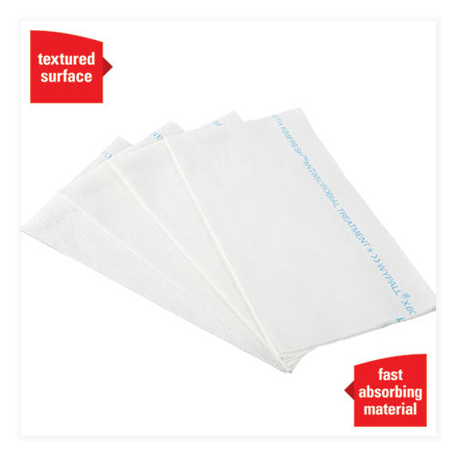 Image of WypAll® 06280 X80 Foodservice Towel, Kimfresh Antimicrobial Hydroknit, 12 x 23.4, Unscented, White/Blue Stripe, 150/Carton