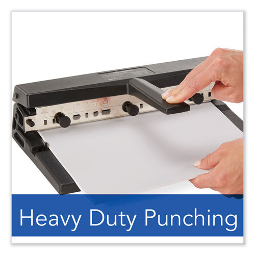 Image of Swingline® A7074440E 40-Sheet Heavy-Duty Two- To Seven-Hole Adjustable Heavy-Duty Paper Punch, 9/32" Holes, Black