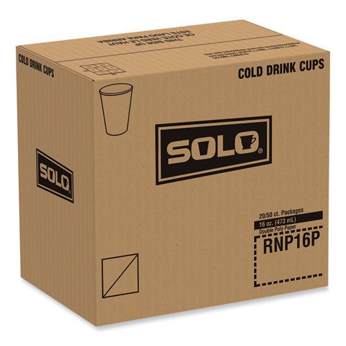 Image of SOLO® RNP16P-J8000 Double Sided Poly Paper Cold Cups, 16 oz, Symphony Design, 50/Sleeve, 20 Sleeves/Carton