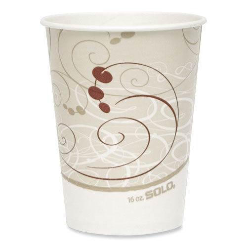 Image of SOLO® RNP16P-J8000 Double Sided Poly Paper Cold Cups, 16 oz, Symphony Design, 50/Sleeve, 20 Sleeves/Carton