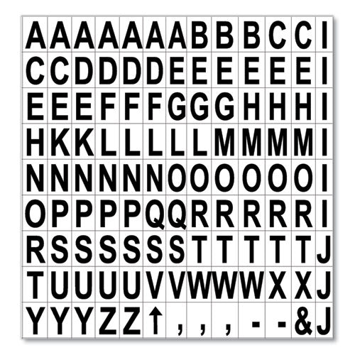 Image of MasterVision® KT2220 Heavy-Duty Board Magnets, Letters, 0.75" Tall, Black Characters, White Background, 120 Pieces