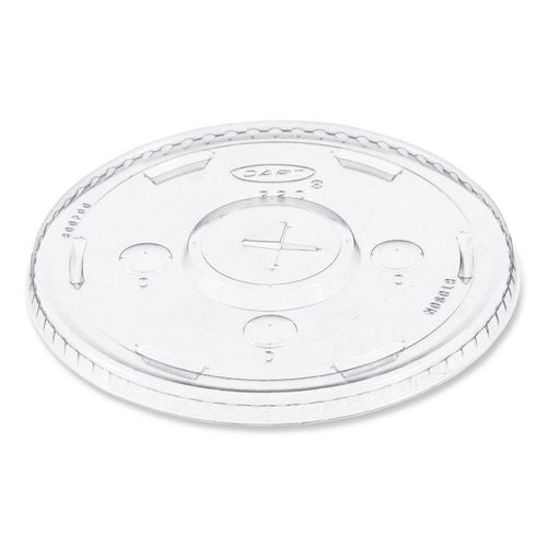 Image of SOLO® L32CR Straw-Slot Cold Cup Lids, Fits 30 oz to 32 oz Cold Cups, Plastic, Clear, 50/Sleeve, 20 Sleeves/Carton