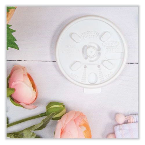 Image of Dart® 8FTL Lift n' Lock Plastic Hot Cup Lids, Fits 8 oz Hot Cups, White, 1,000/Carton