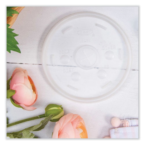 Image of Dart® 20SL Cold Cup Lids, Fits 8 oz to 32 oz Cold Cups/Containers, Plastic, Translucent, 100/Sleeve, 10 Sleeves/Carton