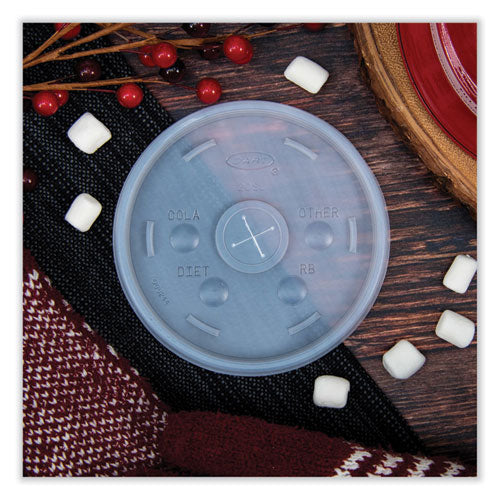 Image of Dart® 20SL Cold Cup Lids, Fits 8 oz to 32 oz Cold Cups/Containers, Plastic, Translucent, 100/Sleeve, 10 Sleeves/Carton