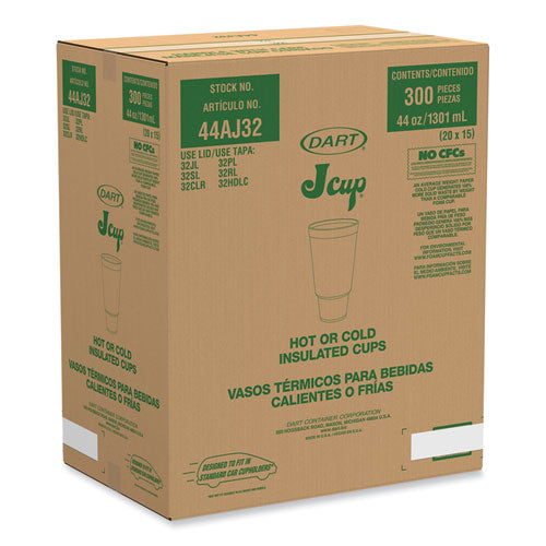 Image of Dart® 44AJ32H Horizon Hot/Cold Foam Drinking Cups, 44 oz, White/Ocean Blue, 15/Bag, 20 Bags/Carton