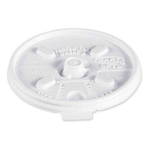 Image of Dart® 8FTL Lift n' Lock Plastic Hot Cup Lids, Fits 8 oz Hot Cups, White, 1,000/Carton