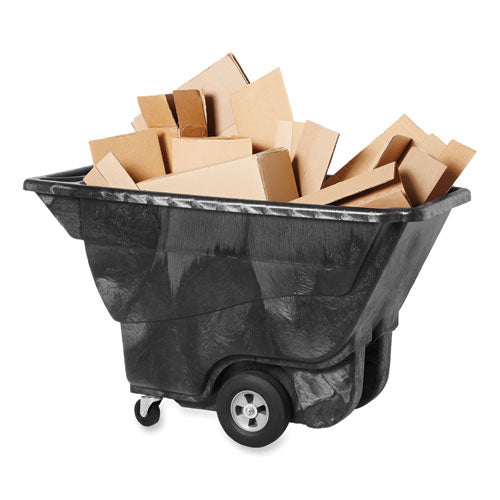 Image of Rubbermaid® Commercial FG9T1400BLA 0.5 cu yd Structural Foam Tilt Truck, Standard Duty, 850 lb Capacity, Black