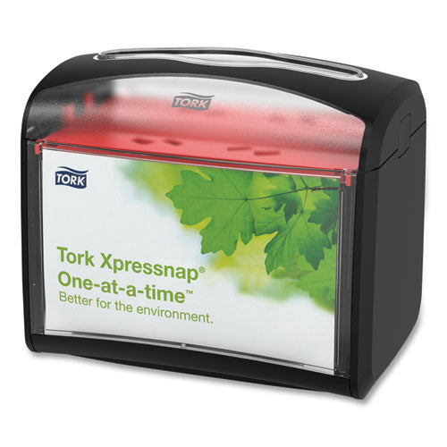 Image of Tork® 6232100 Xpressnap Tabletop Napkin Dispenser, 7.9 X 5.6 X 7.9, Black