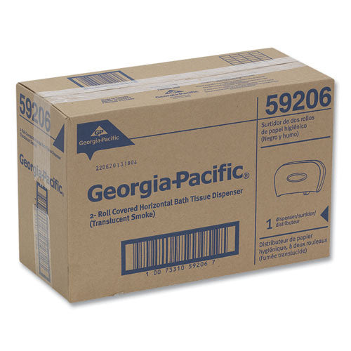 Image of Georgia Pacific® Professional 59206 Two-Roll Bathroom Tissue Dispenser, 13.56 x 5.75 x 8.63, Smoke