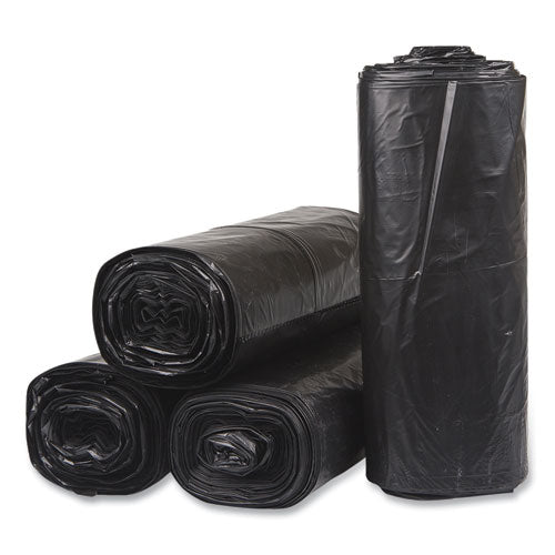 Image of Inteplast Group SL3858150K Low-Density Commercial Can Liners, 60 gal, 1.5 mil, 38" x 58", Black, Interleaved Roll, 20 Bags/Roll, 5 Rolls/Carton