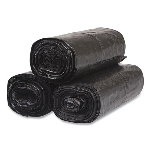 Image of Inteplast Group SL3858150K Low-Density Commercial Can Liners, 60 gal, 1.5 mil, 38" x 58", Black, Interleaved Roll, 20 Bags/Roll, 5 Rolls/Carton