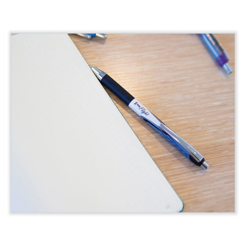 Image of Zebra® 21910 Z-Grip Flight Ballpoint Pen, Retractable, Bold 1.2 mm, Black Ink, Black/Gray/White Barrel, 12/Pack