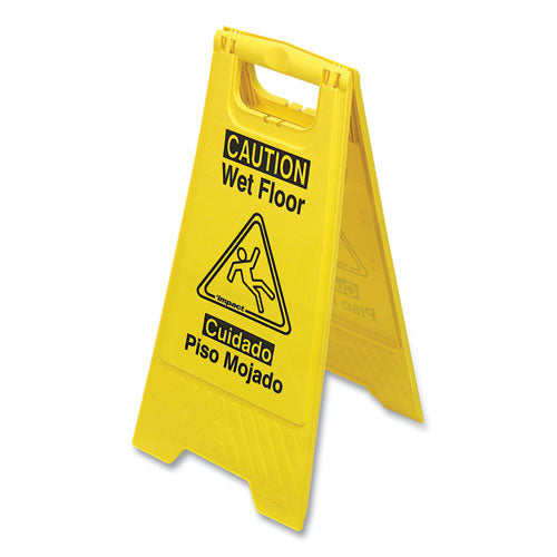 Image of Impact® 9152W Bilingual Yellow Wet Floor Sign, 12.05 X 1.55 X 24.3