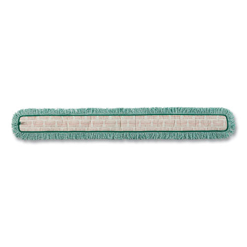 Image of Rubbermaid® Commercial HYGEN FGQ46000GR00 HYGEN Dust Mop Heads With Fringe, Green, 60", Microfiber, Cut-End