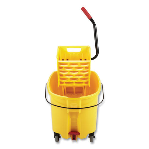 Image of Rubbermaid® Commercial FG618688YEL Wavebrake 2.0 Bucket/wringer Combos, Side-Press, 44 Qt, Plastic, Yellow