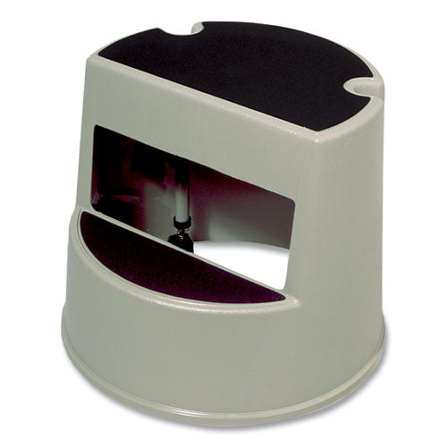 Image of Rubbermaid® Commercial FG252300BEIG Rolling Step Stool, Curved Design, 2-Step, Retracting Casters, 350 lb Capacity, 16" Diameter x 13.5"h, Beige