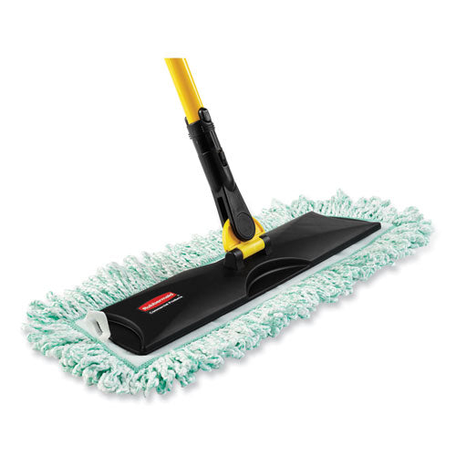 Image of Rubbermaid® Commercial HYGEN FGQ46000GR00 HYGEN Dust Mop Heads With Fringe, Green, 60", Microfiber, Cut-End