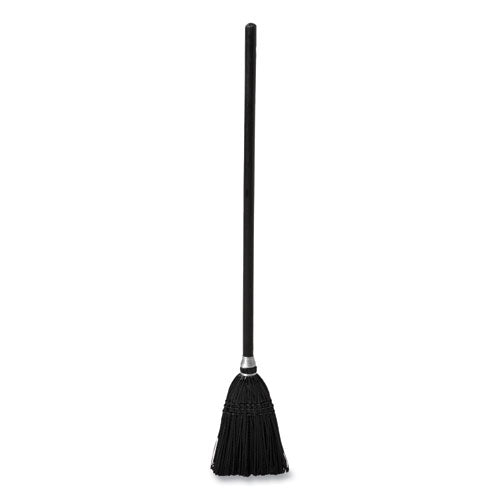Image of Rubbermaid® Commercial FG253600BLA Lobby Pro Synthetic-Fill Broom, Synthetic Bristles, 37.5" Overall Length, Black