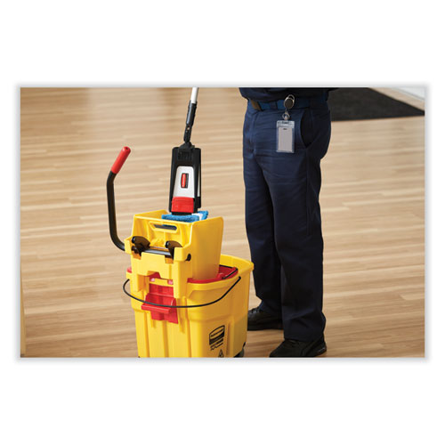 Image of Rubbermaid® Commercial FG757688YEL Wavebrake 2.0 Bucket/wringer Combos, Down-Press, 44 Qt, Plastic, Yellow