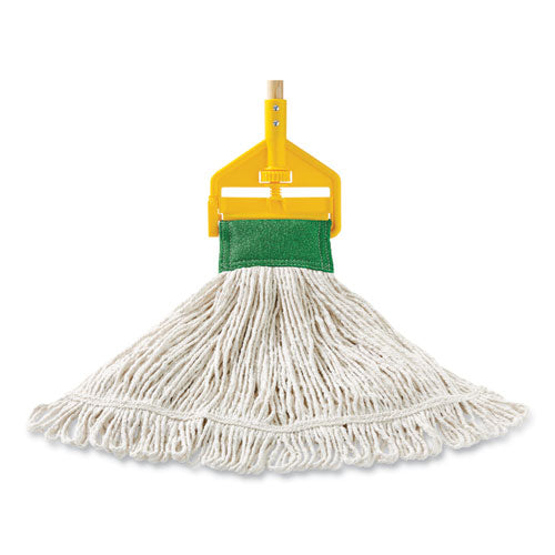 Image of Rubbermaid® Commercial FGD21306WH00 Super Stitch Blend Mop Head,  Cotton/Synthetic, Large, White, 6/Carton